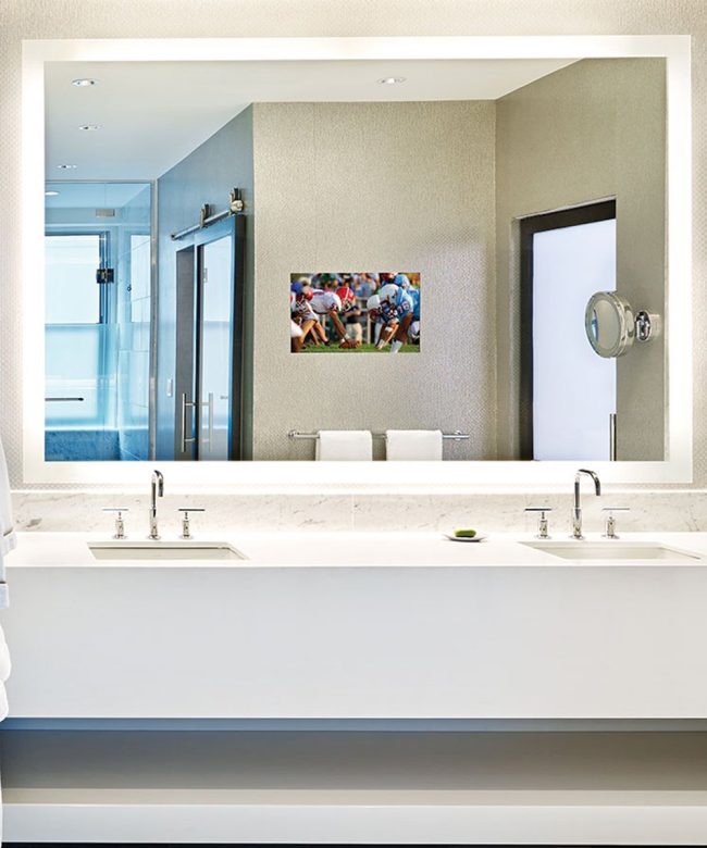Silhouette Lighted Mirror TV in hotel