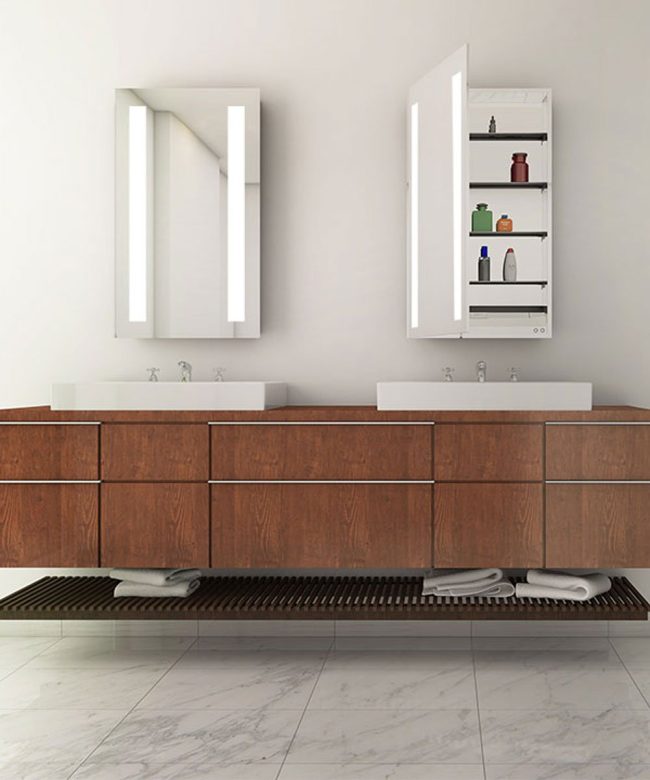 Ascension Mirrored Cabinet-with wood vanity