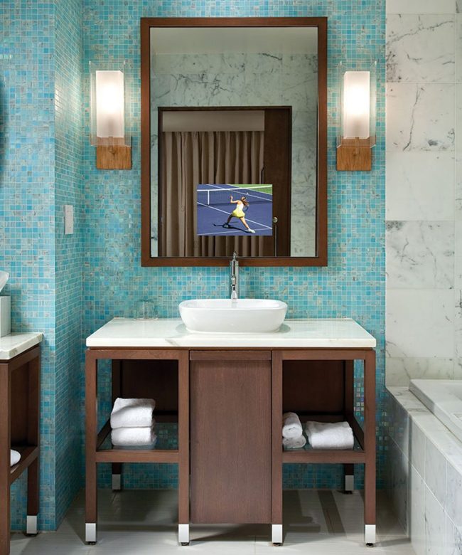 Stanford Bathroom Mirror TV at the Wind Creek Casino and Hotel Atmore Alabama