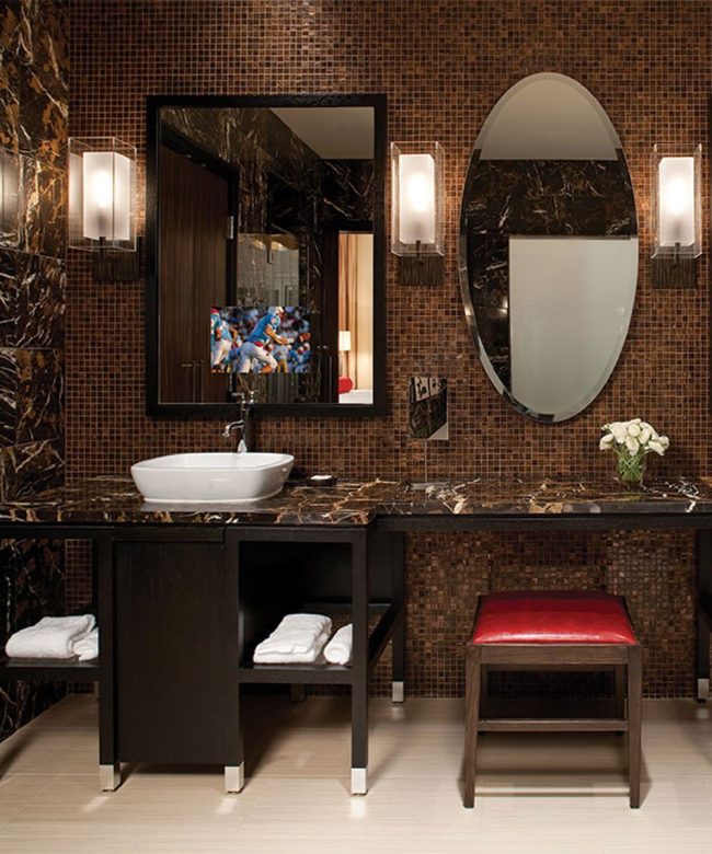 Stanford Bathroom Mirror TV at the Wind Creek Casino and Hotel Atmore Alabama