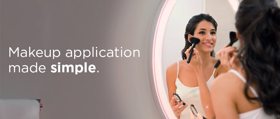 Ava lighted makeup beauty mirror, color changing mirror